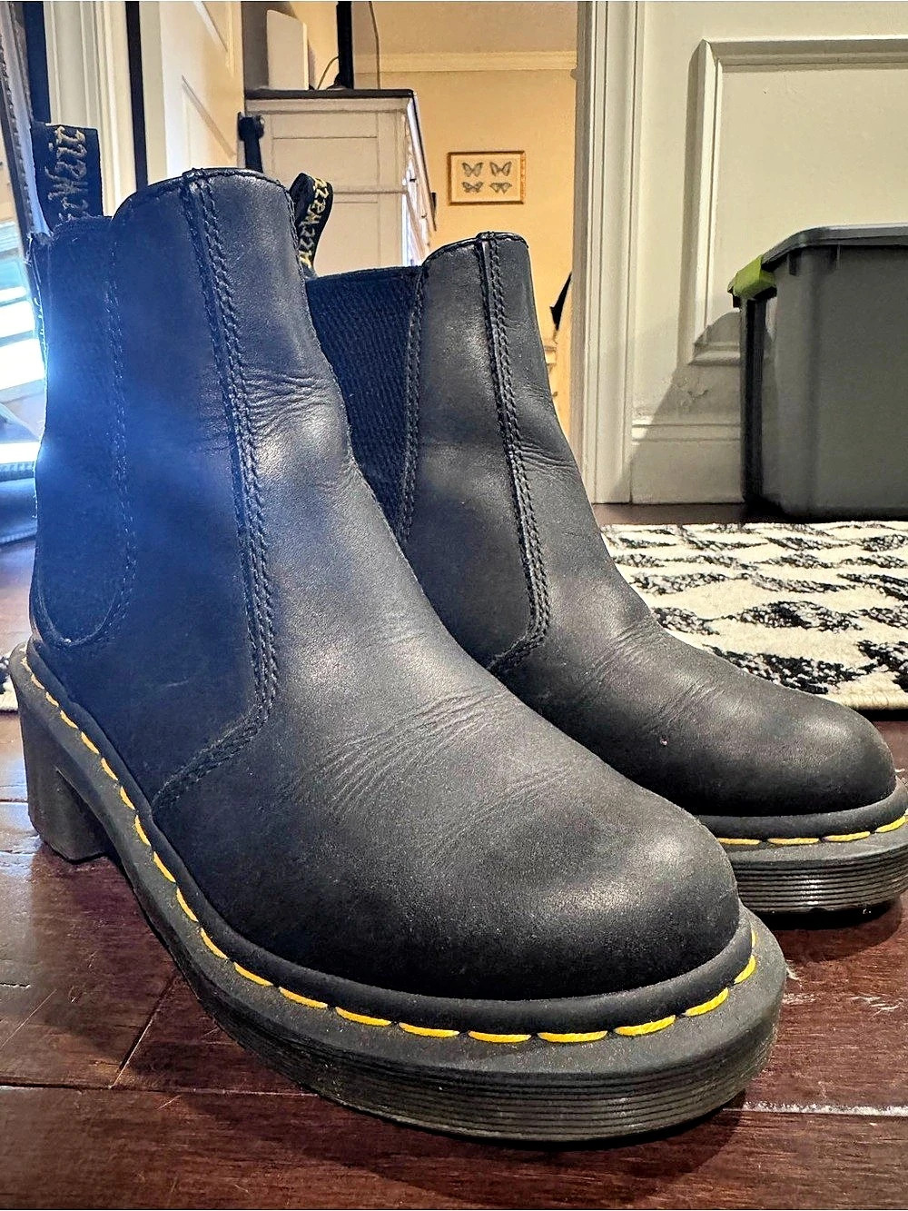 Dr. Martens Cadence Leather Heeled Chelsea Boots Black US 6
